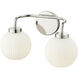 Oprah 2 Light 15 inch Polished Nickel Bathroom Vanity Light Wall Light
